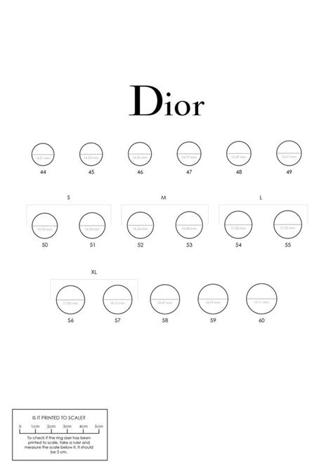 dior ringen|Dior ring size chart.